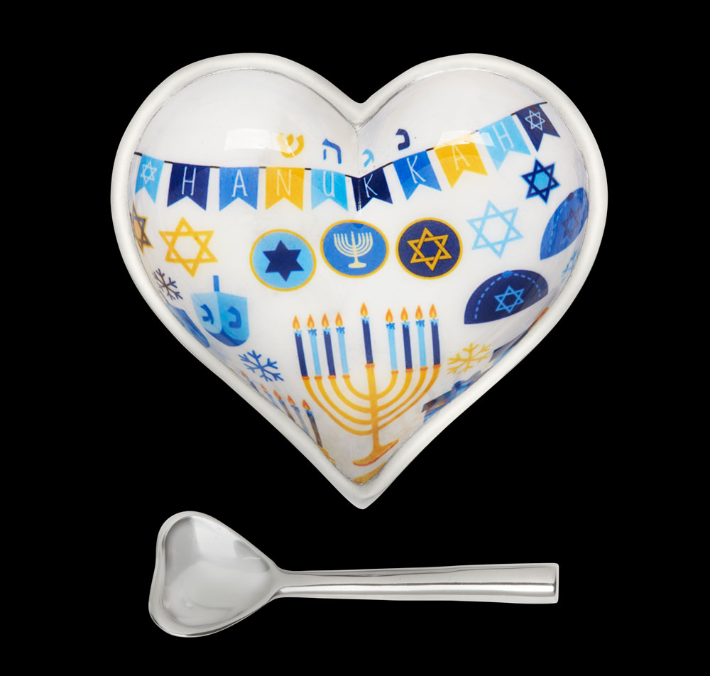 Happy Hanukkah Heart Dish
