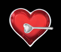 January Garnet Red Birthstone Heart with Heart Spoon