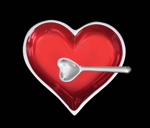 January Garnet Red Birthstone Heart with Heart Spoon