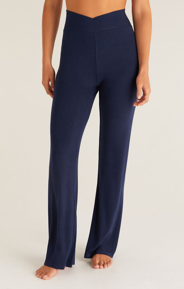 Crossover Rib Pant in Navy