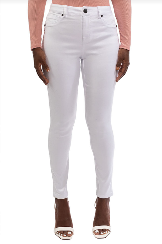 Butter High Rise Ankle Skinny White