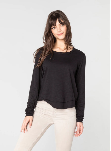 Ava Mock Layer Long Sleeve Black 2022