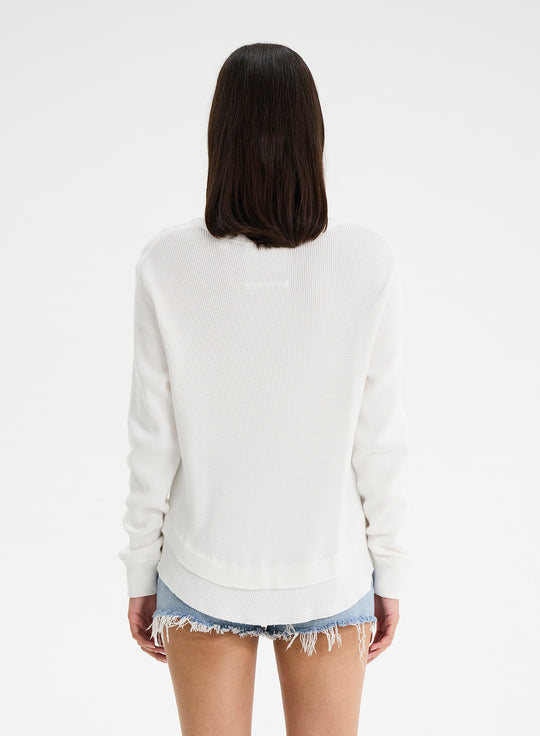 Ava Mock Layer Sweatshirt White