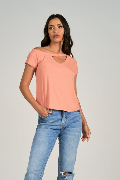 Cut Out Tee - Dusty Coral