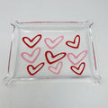 Love Heart Valentines Day Acrylic Lucite Tray
