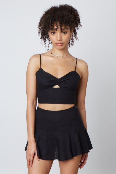 Keyhole Skirt Set Black