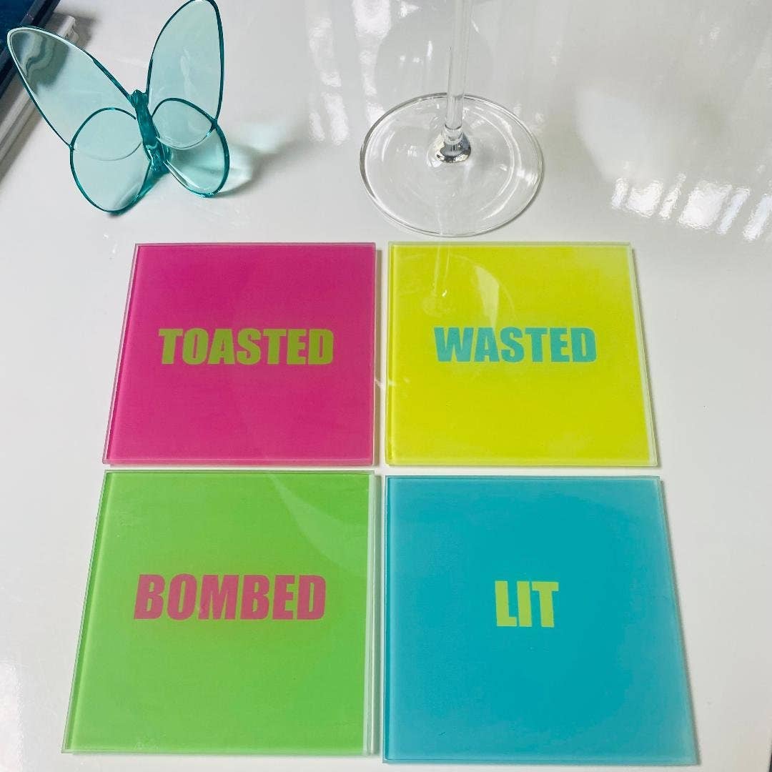 Get Your Drink On Glass Coasters (set of 4)
