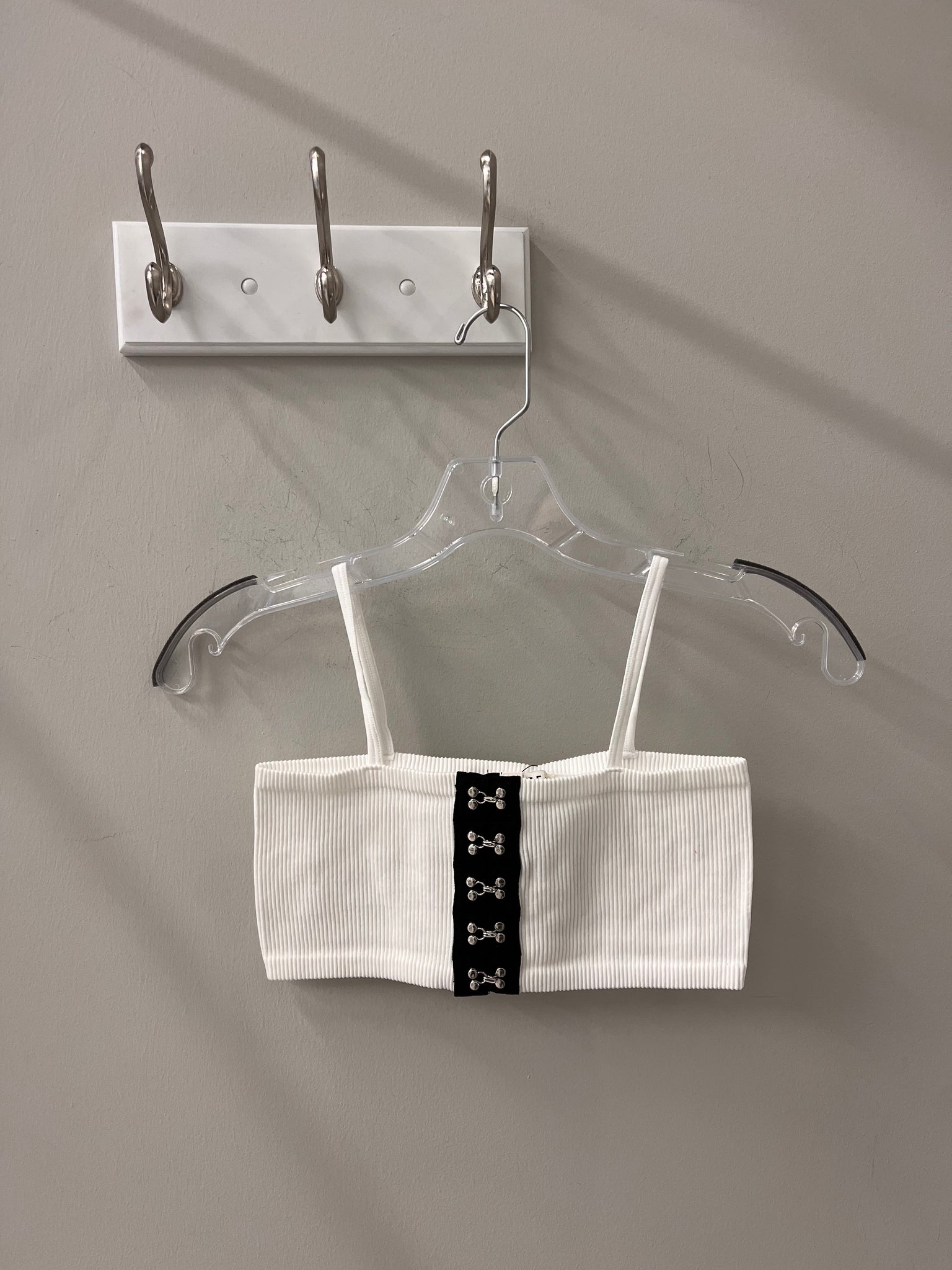 Hook And Eye Crop Top White