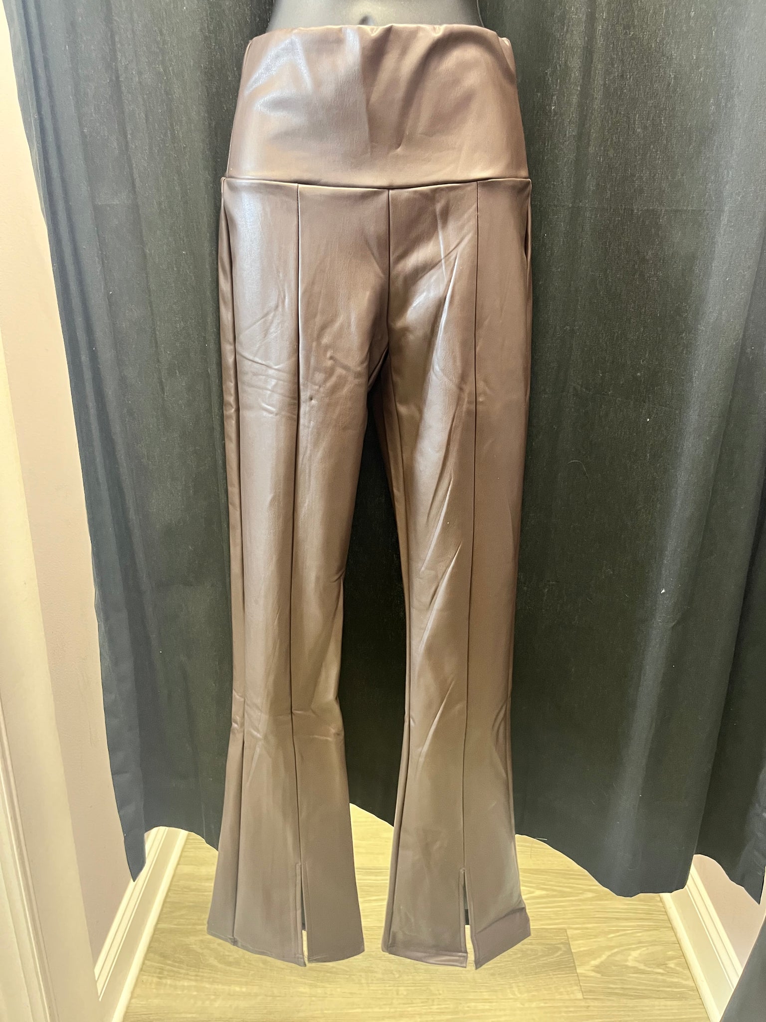 Serenity Leather Flare Pant Brown