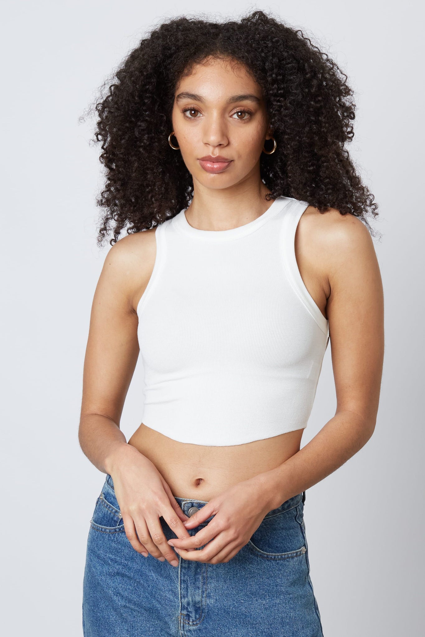 Avery White Crop Top
