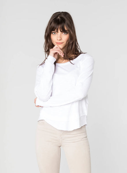 Ava Mock Layer Long Sleeve White 2022